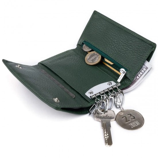 Женский кошелек-ключница из натуральной кожи ST Leather 19224 зеленый