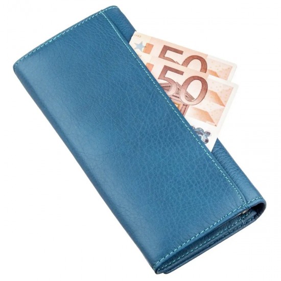 Жіночий гаманець з натуральної шкіри ST Leather 18899 блакитний