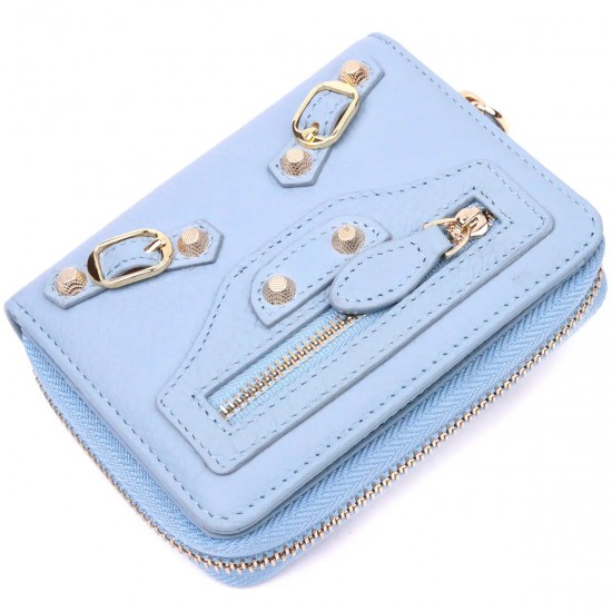 Жіночий гаманець із натуральної шкіри Guxilai 19421 блакитний