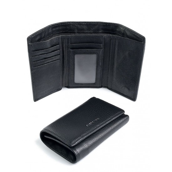 Жіночий гаманець з натуральної шкіри на магнітах LARGONI 9900 чорний