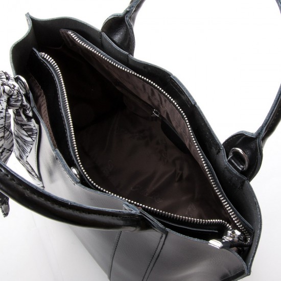 Жіноча сумка з натуральної шкіри на три відділення ALEX RAI 3205 чорний