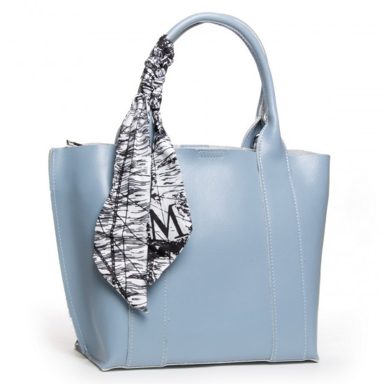 Жіноча сумка з натуральної шкіри на три відділення ALEX RAI 3205 блакитний