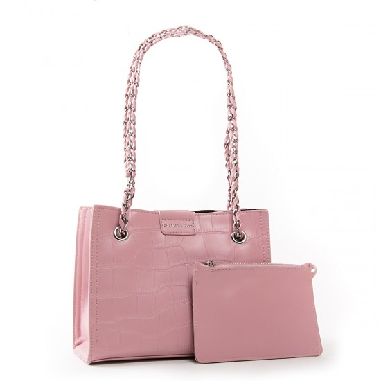 Женская сумочка + косметичка FASHION 01-06 7153 розовый