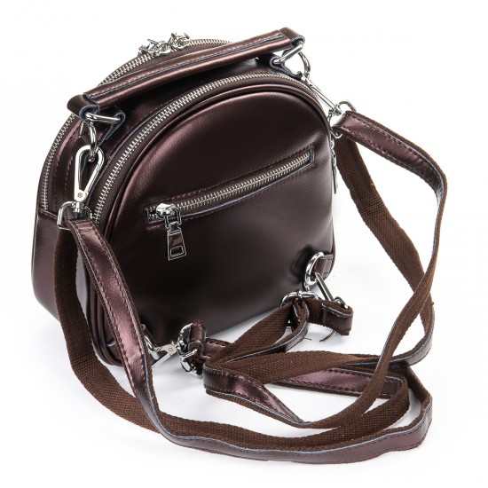 Жіноча сумочка-рюкзак з натуральної шкіри ALEX RAI P50 339 кавовий