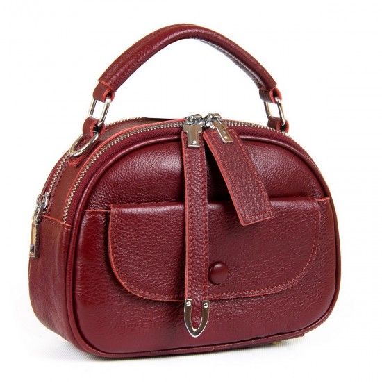 Женская сумочка из натуральной кожи на два отделения ALEX RAI 8758-9 красный