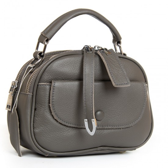 Женская сумочка из натуральной кожи на два отделения ALEX RAI 8758-9 серый