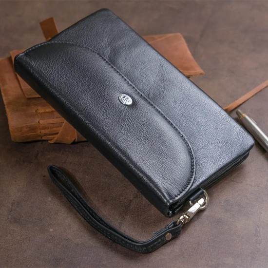 Жіночий гаманець-клатч з натуральної шкіри ST Leather 19316 чорний