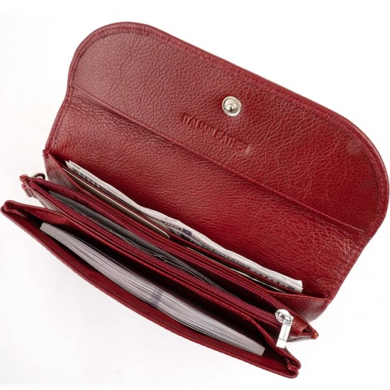Женский кошелек-клатч из натуральной кожи ST Leather 19318 бордовый