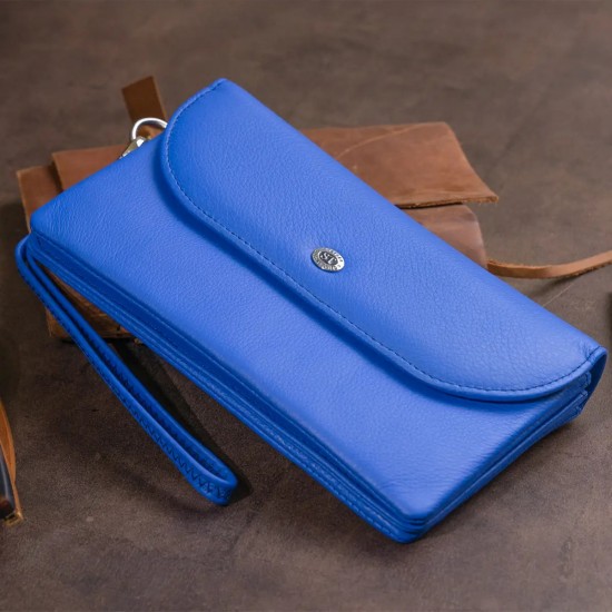 Жіночий гаманець-клатч з натуральної шкіри ST Leather 19319 синій