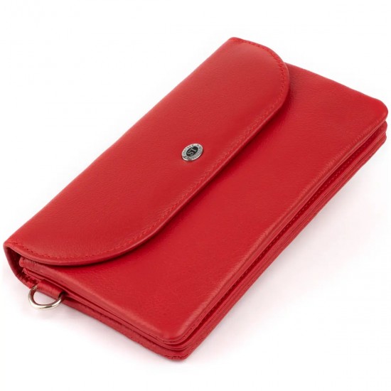 Жіночий гаманець-клатч з натуральної шкіри ST Leather 19321 червоний