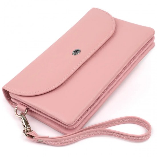 Жіночий гаманець-клатч з натуральної шкіри ST Leather 19323 рожевий