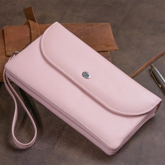Жіночий гаманець-клатч з натуральної шкіри ST Leather 19323 рожевий