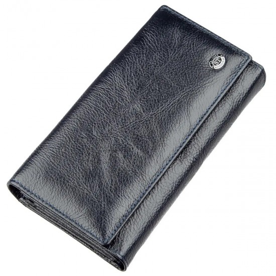 Женский кошелек из натуральной кожи ST Leather 18880 cеро-синий