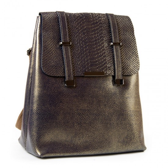 Женский рюкзак из натуральной кожи LARGONI 3212-5 золотой+черный