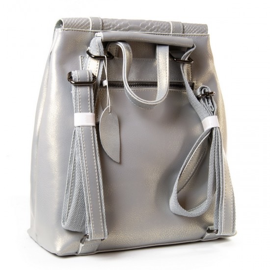 Женский рюкзак из натуральной кожи LARGONI 3212-5 серебро