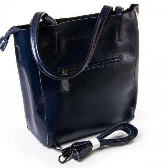 Женская сумка из натуральной кожи LARGONI J003 темно-синий