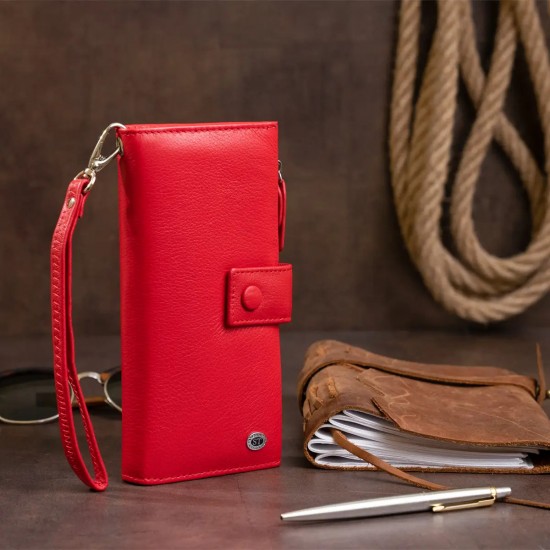 Жіночий гаманець з натуральної шкіри ST Leather 19281 червоний