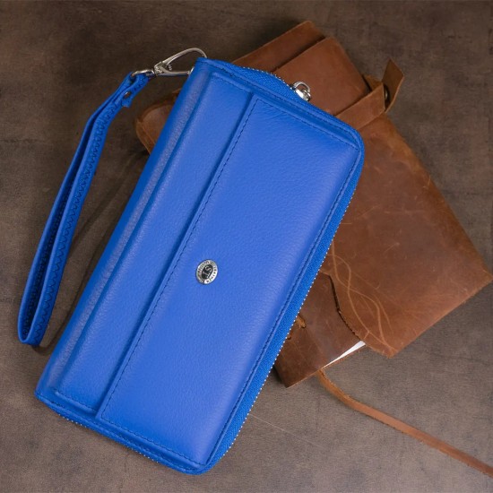 Женский кошелек-клатч из натуральной кожи ST Leather 19298 синий