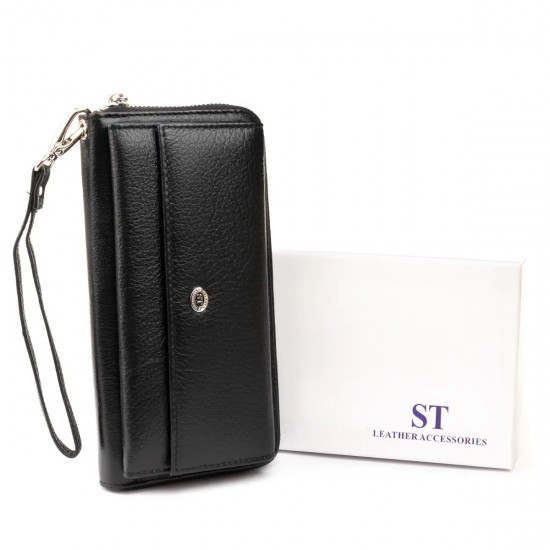 Жіночий гаманець-клатч з натуральної шкіри ST Leather 19292 чорний