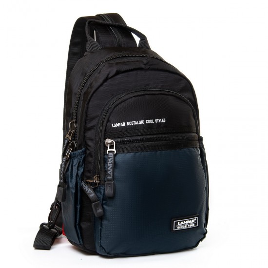 Чоловіча сумка на плече + рюкзак Lanpad 83012 синій