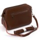 Жіноча сумочка на три відділення з натуральної шкіри LARGONI 8725-220 кавовий