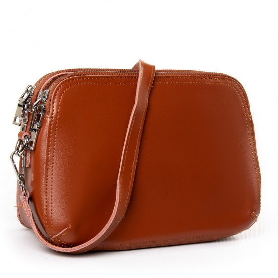 Жіноча сумочка на три відділення з натуральної шкіри LARGONI 8725-220 коричневий