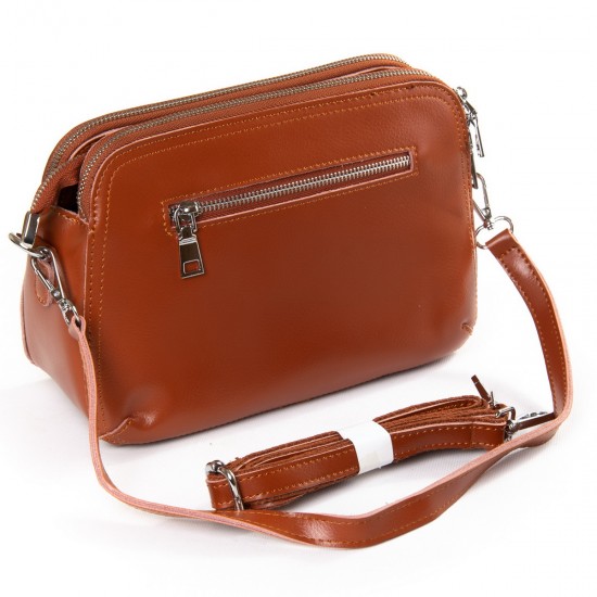 Женская сумочка на три отделения из натуральной кожи LARGONI 8725-220 коричневый