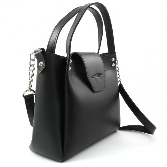Женская модельная сумка LARGONI 1742A черный + зеленый