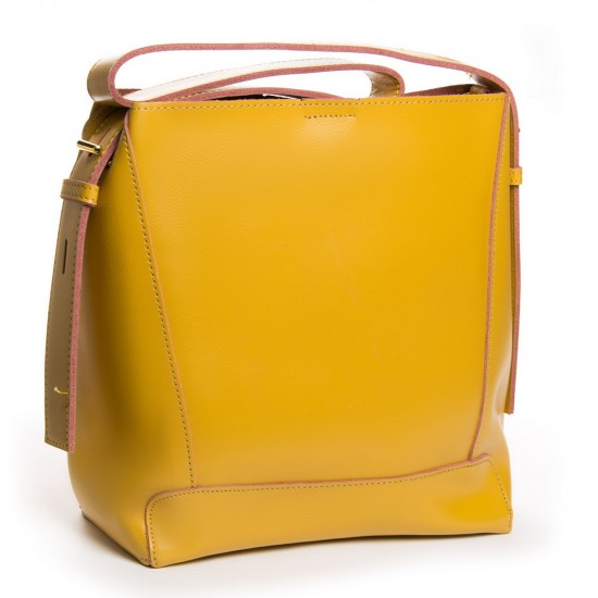 Женская сумка из натуральной кожи на три отделения ALEX RAI 38-8726 желтый