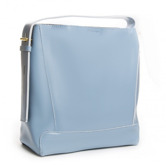 Женская сумка из натуральной кожи на три отделения ALEX RAI 38-8726 голубой