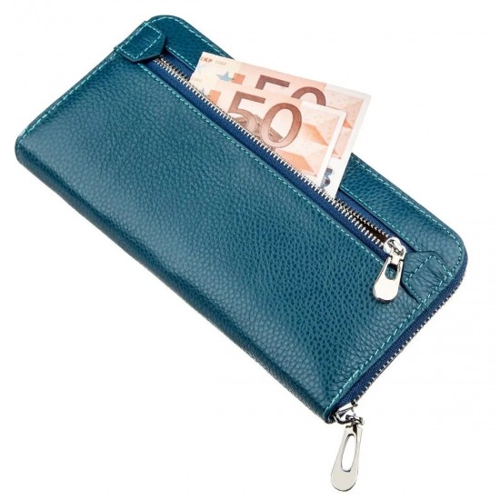 Жіночий гаманець із натуральної шкіри ST Leather 18861 блакитний