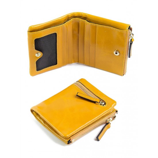 Жіночий гаманець з натуральної шкіри LARGONI D-3105 жовтий