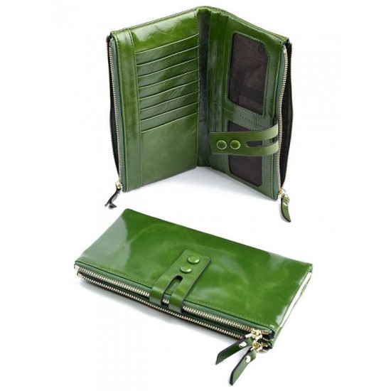 Жіночий гаманець з натуральної шкіри LARGONI D-3381 зелений