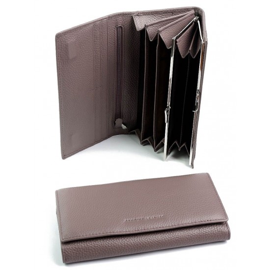 Жіночий гаманець з натуральної шкіри на магнітах LARGONI A2202-05142 ліловий