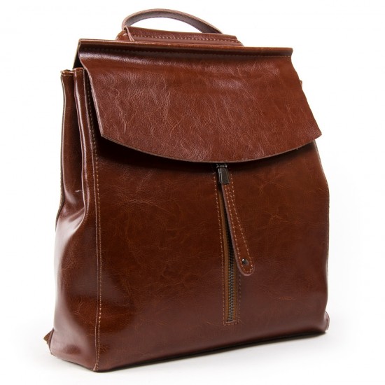 Жіночий рюкзак з натуральної шкіри ALEX RAI 3206 коричневий
