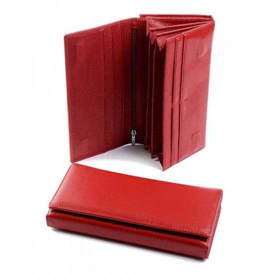 Женский кошелек из натуральной кожи на магнитах LARGONI 8201 красный