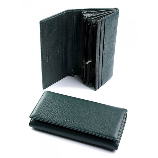 Жіночий гаманець з натуральної шкіри на магнітах LARGONI 1180  зелений