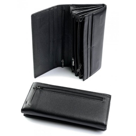 Жіночий гаманець з натуральної шкіри на магнітах LARGONI 1180  чорний