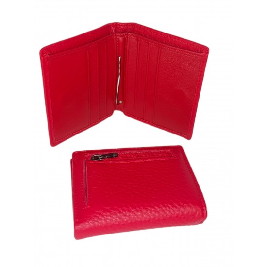 Жіночий гаманець з натуральної шкіри на магнітах LARGONI 076 червоний