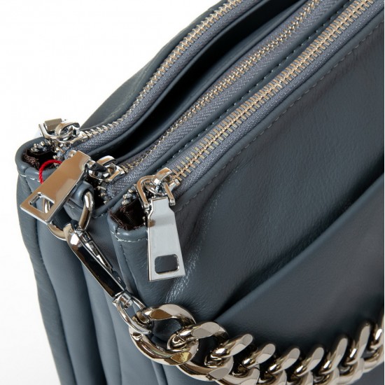 Женская сумочка на три отделения из натуральной кожи ALEX RAI 9028-9 синий