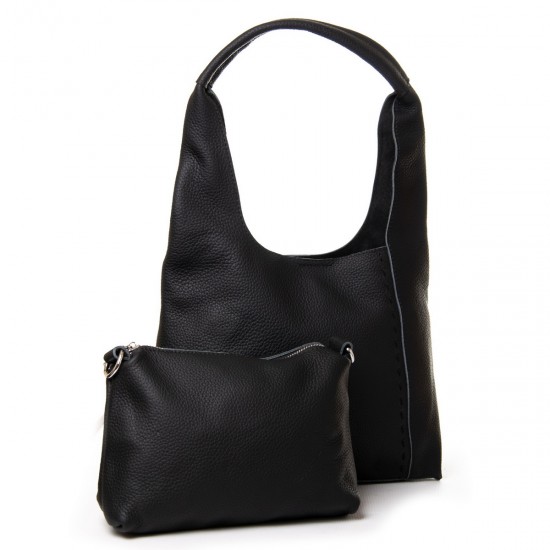 Женская сумка из натуральной кожи + клатч ALEX RAI 1558 черный