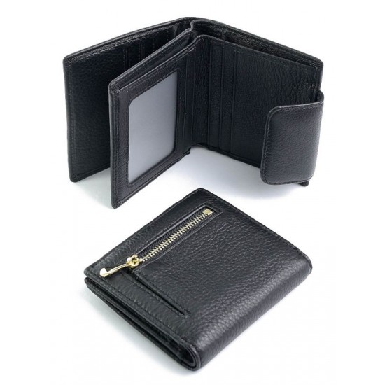 Жіночий гаманець з натуральної шкіри LARGONID-8005 чорний