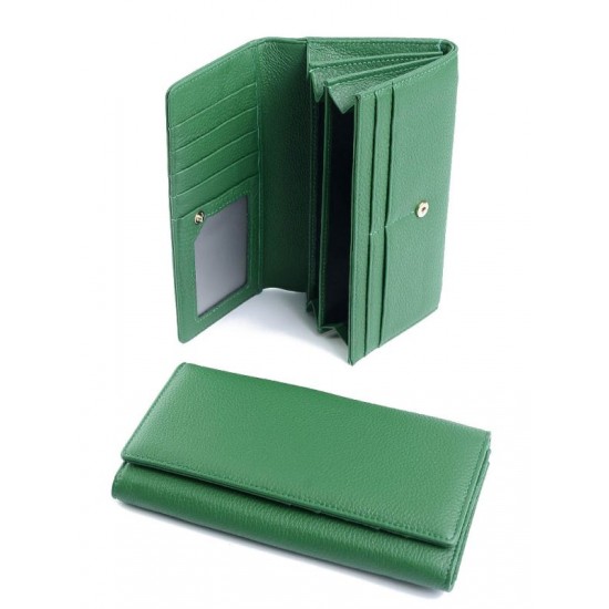 Жіночий гаманець з натуральної шкіри LARGONI D-6095 зелений