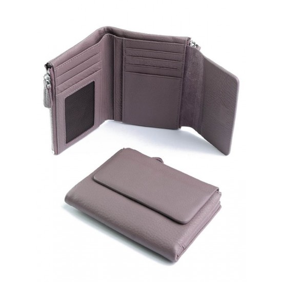 Жіночий гаманець з натуральної шкіри на магнітах LARGONI 2108 фіолетовий