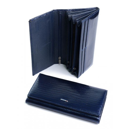Жіночий гаманець з натуральної шкіри на магнітах LARGONI 16601 синій