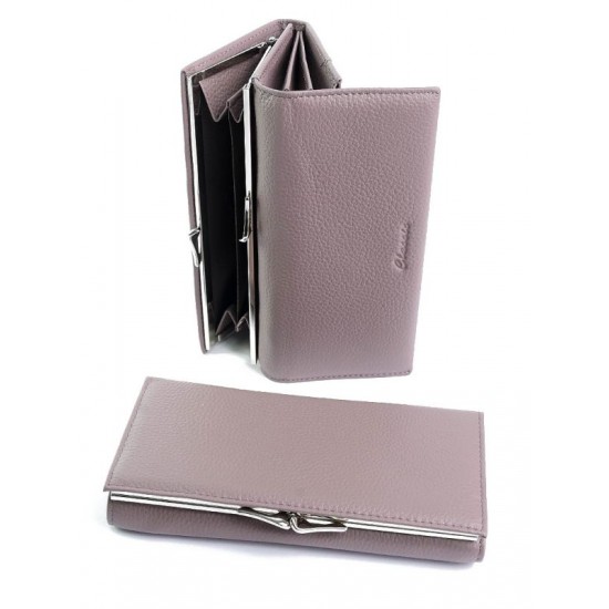 Жіночий гаманець з натуральної шкіри на магнітах LARGONI 2203-0217 фіолетовий