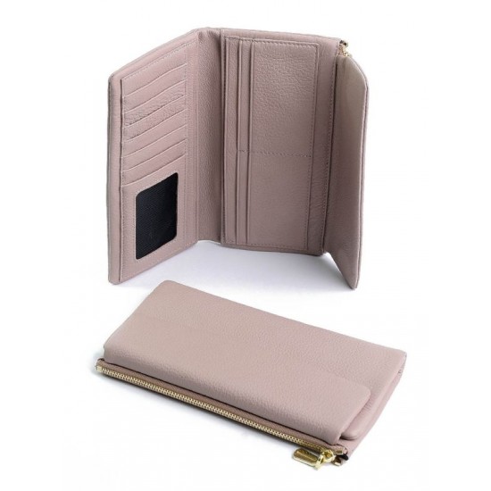 Жіночий гаманець із натуральної шкіри на магнітах LARGONI D-8006 рожевий