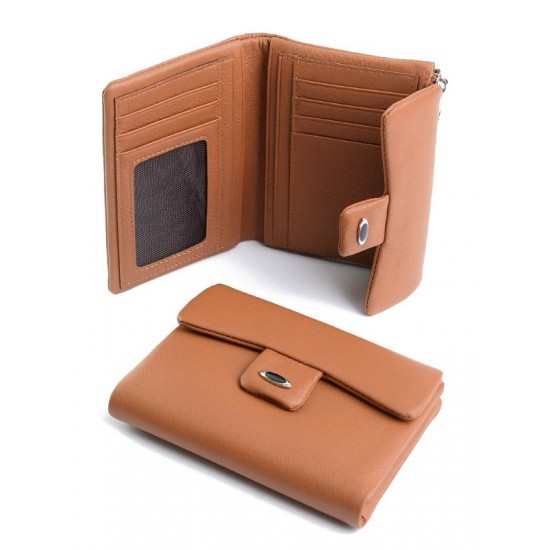 Жіночий гаманець з натуральної шкіри на магнітах LARGONI A2202-9979 коричневий