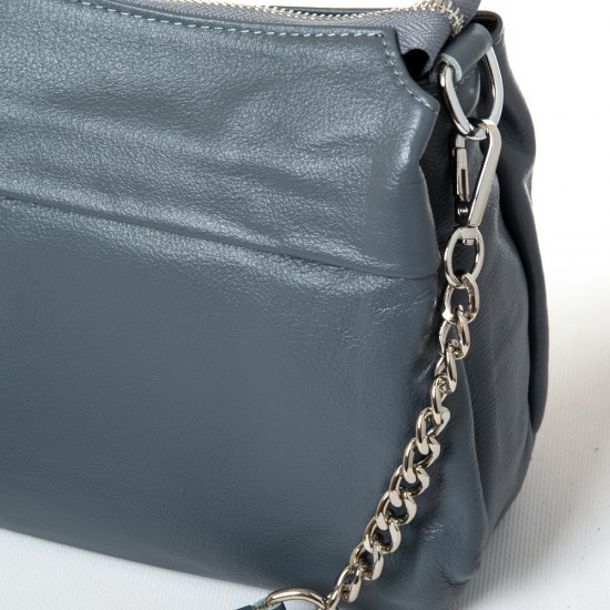 Жіноча сумочка на три відділення з натуральної шкіри ALEX RAI 8871 синій