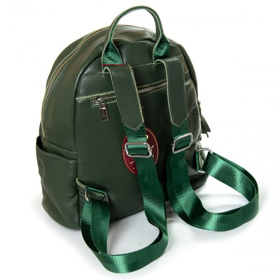 Женский рюкзак из натуральной кожи ALEX RAI 8635-9 зеленый